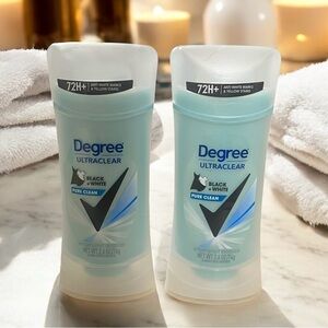 2x Lot Degree Women’s UltraClear Black+White Pure Clean Deodorant Sticks